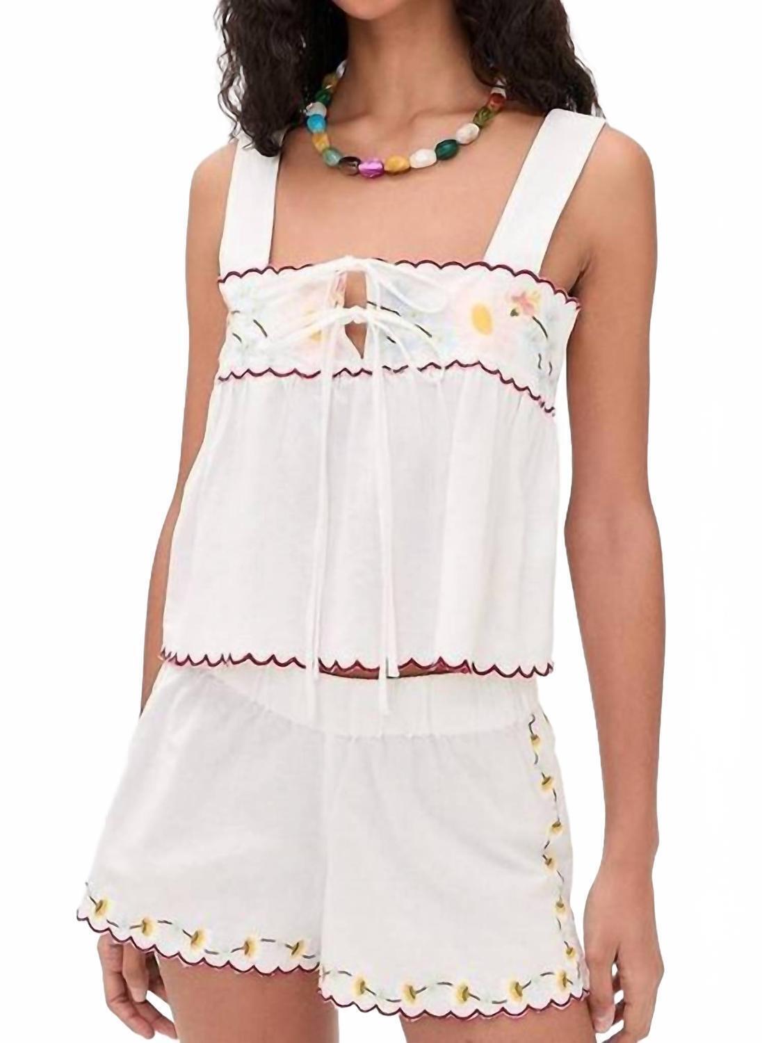 New Ciao Lucia Ander Embroidered Top In White